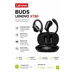 LENOVO - Audifonos inalámbricos XT80 THINKPLUS BT 5.3 Autonomía 40hrs IPX5 SPORT, GAMING