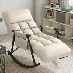 GENERICO - SILLA SILLÓN SOFÁ MECEDORA RECLINABLE TERRAZA BEIGE