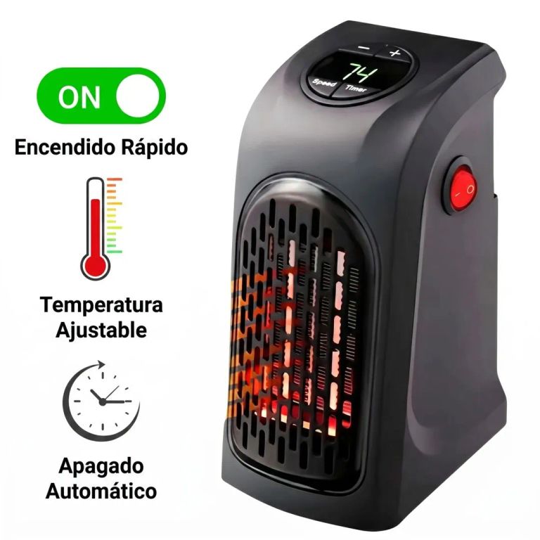 Calefactor Eléctrico Portátil Warm Air Blower de 400W con Timer y con Control Remoto