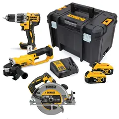 DEWALT - Taladro Perc 1/2" + Amoladora 4 1/2" 20V 2 Bat + Sierra Circular 7 1/4'' 20V DCS570B DCK209P2T-K14