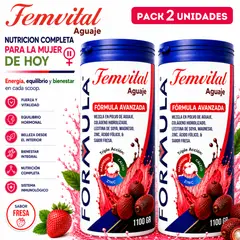 GENERICO - Aguaje en Polvo + Colágeno + Minerales Pack x2 Tratamiento Hormonal Menopausia, Bochorno y Piel