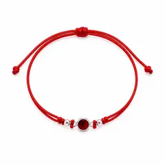 ESPIRAL ROJO - Pulsera Dije Huayruro Recién Nacidos - Hilo y Plata