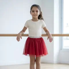 GENERICO - Falda Tul Tutú Roja Niña Algodón