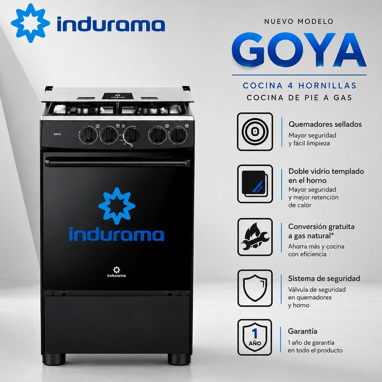Cocina Goya 4 Hornillas Negra
