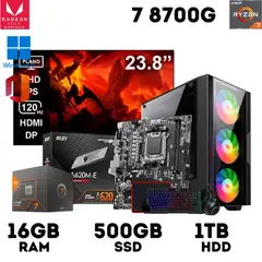 AMD - PC GAMER RYZEN 7 8700G 16GB RAM 500GB SSD+ 1TB HHD + MONITOR 23.8 PULGADAS