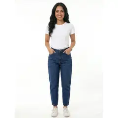 GENERICO - PANTALON MOM JEAN MADERA