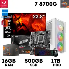 AMD - PC GAMER RYZEN 7 8700G 16GB RAM 500GB SSD+ 1TB HHD + MONITOR 23.8 PULGADAS