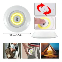 GENERICO - Pack x3 luces LED a pila 3AAA con adhesivo para hogar,cocina y más