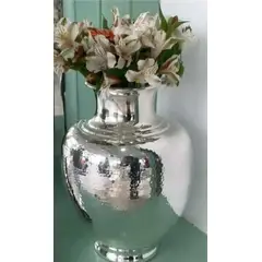 PERU - Adorno Decorativo Jarron o florero de plaque martillado 18 cm de alto