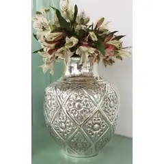 PERUVIANE - Adorno Decorativo Jarron o florero de plaque floreado 18 cm de alto