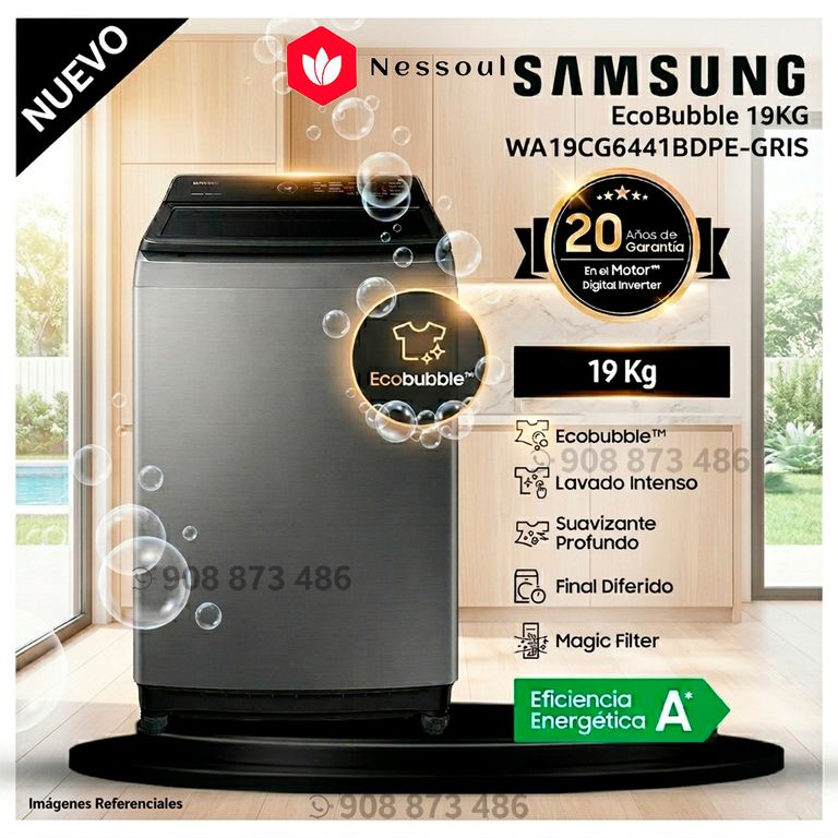 Lavadora 19Kg EcoBubble Carga Superior WA19CG6441BDPE Gris - Modelo Nuevo