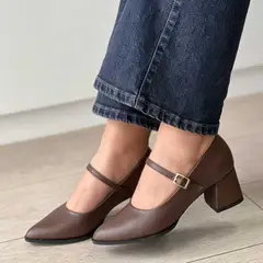 GENERICO - STILETTO MARRON PARA MUJER TACO 5 ZAZA TENDENCIA