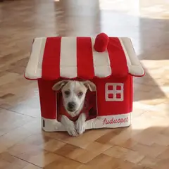 GENERICO - Casa Cama Plegable para Mascotas Diseño Casita