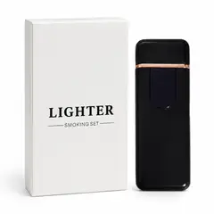 OEM - Encendedor Eléctrico Lighter Smoking Set Negro