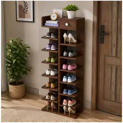 INSPIRA MARKET - Estante Zapatera organizadora vertical con cajón Marron