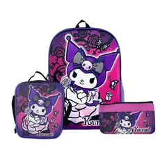 OEM - Mochila Escolar + Lonchera + Cartuchera Kuromi