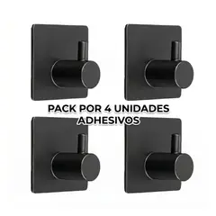 EXORIAM - Perchero Adhesivo de Acero Inoxidable Negro