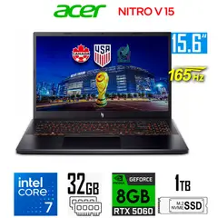 ACER - Laptop Nitro V 15 ANV15 Core 7-240h Nvidia 8gb RTX5060 Ram 32gb 1tb Ssd 15.6″ fhd 165Hz