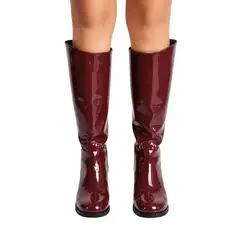 SAPATU - Botas de Mujer Anntarah Charol Rojo Vino