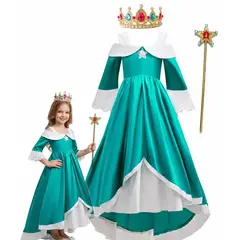 ARELYS - Vestido Niña Princesa Rosalina Talla 12 + Varita y Corona