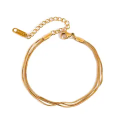 GENERICO - Pulsera Triple Serpiente Dorado