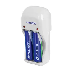 GENERICO - Cargador de Pilas, AA, AAA y 9V + 2 pilas AA VOLTECK 46044