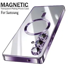 GENERICO - Case Samsung Galaxy A57 5G Protector Camara Transparente Magnetico Morado