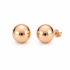 GENERICO - Aretes Esfera Mujer Oro Rosa Acero Inoxidable Elegantes