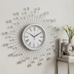 GENERICO - RELOJ PLATEADO DE METAL CON PIEDRAS BRILLANTES