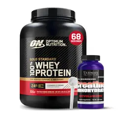 Optimum Nutrition - Gold Standard Whey 4.65 LB - Cookie and Cream + Creatina Ultimate Nutrition 300 G