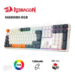 REDRAGON - - Teclado Trundle K668WBO RGB Switch Red Español