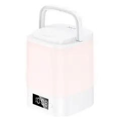 HOCO - Lámpara LED Recargable HX15 con Reloj Digital 3 Tonos de Luz USB-C y Control Táctil