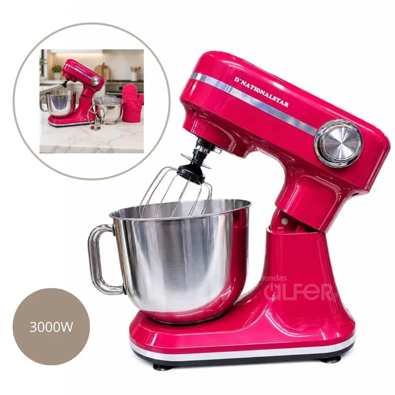 Batidora Planetaria de 3000W D´Nationalstar Roja