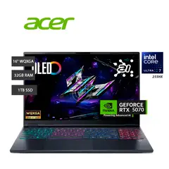 ACER - Laptop PREDATOR Helio Neo 16 AI Intel Core ULTRA 7 255HX, Ram 32gb, SSD 1TB, RTX 5070 8GB, 15,6 240Hz, fredoos