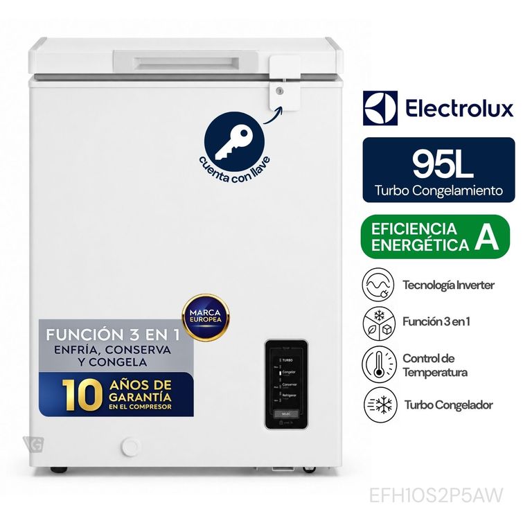Congelador horizontal 95L blanco EFH10S2P5AW