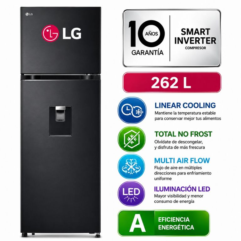 Refrigeradora 262L Linear Cooling VT26WPM Negro Mate