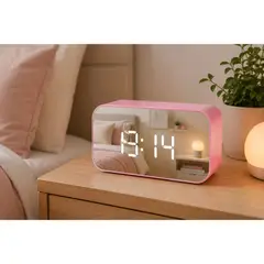 GENERICO - Reloj Bluetooth Radio Espejo LED DespertadorParlante Digital Dormitorio Hogar