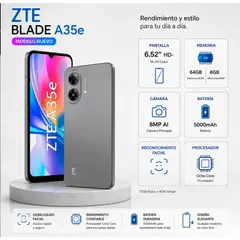 ZTE - Celular Smartphone Blade A35E 2GB + 64 Gb Gris