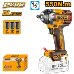 INGCO TOOLS - LLAVE DE IMPACTO BRUSHLESS INGCO 20V 550NM 12 CIWLI20551