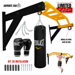 HOLGU - Barra Multigrip Multifuncional + Saco + Guantes Box + Cadena