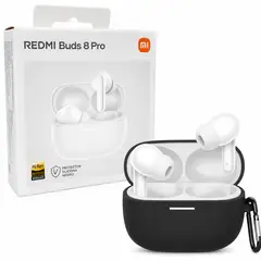 XIAOMI - Audífonos Redmi Buds 8 Pro Blanco y funda de Silicona negro