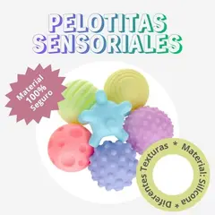 GENERICO - PELOTA SENSORIAL PARA BEBE - 6 UNID