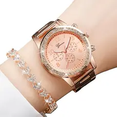 GENERICO - Reloj de Mujer de Moda con Pulsera de Corazón Cuarzo Elegante y Casual