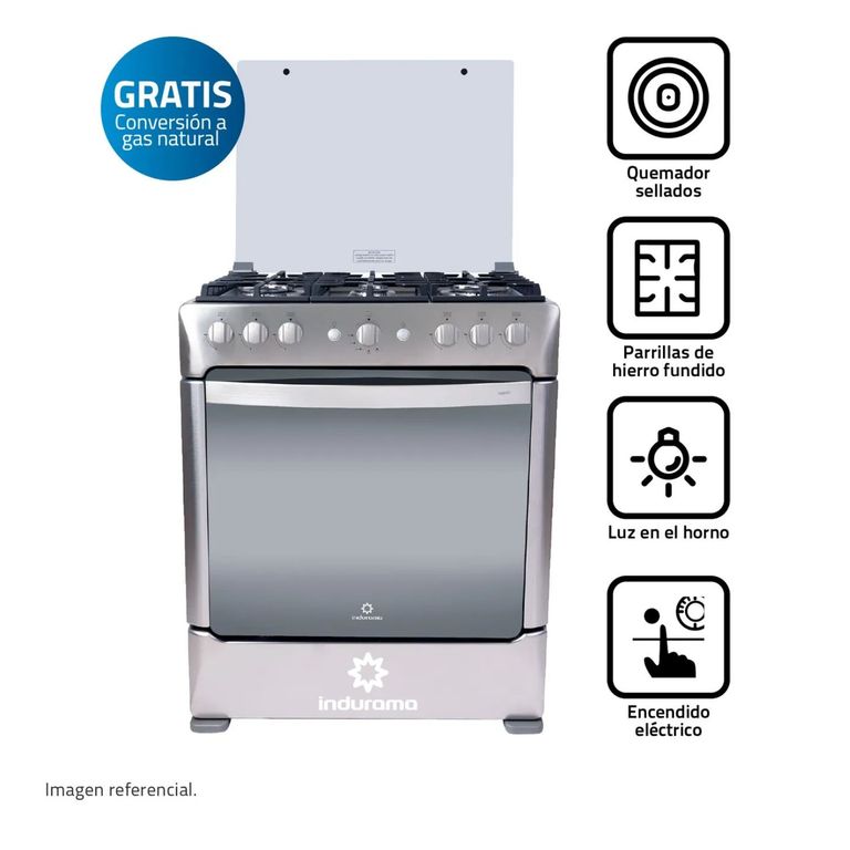 Cocina Gas PARMA ZAFIRO 30" Croma 6 Hornillas