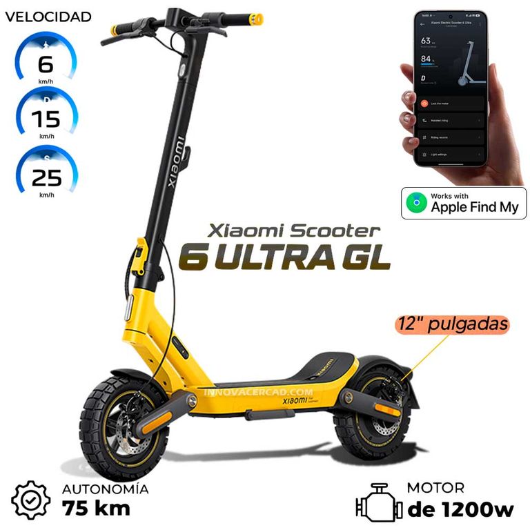 Scooter Electrico 6 Ultra 1200W Autonomia 75km.