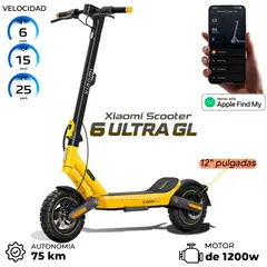 XIAOMI - Scooter Electrico 6 Ultra 1200W Autonomia 75km.