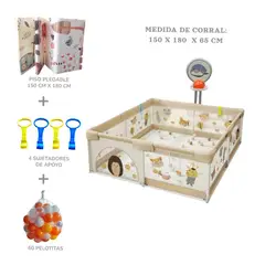GENERICO - CORRAL INFANTIL 150CM x 180CM - PACK COMPLETO