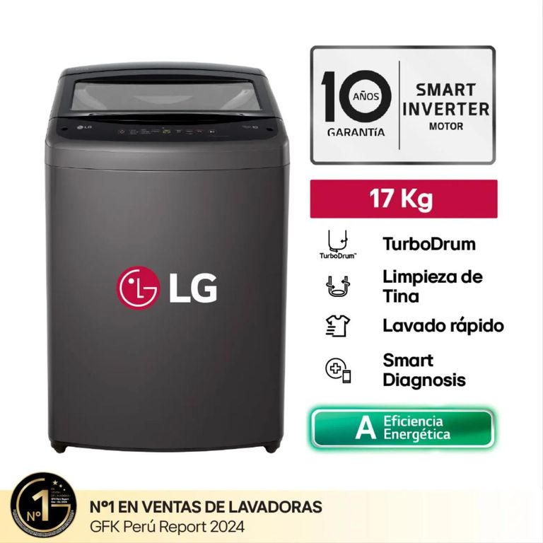 Lavadora WT17BVTB 17KG Smart Inverter Carga Superior Negro Claro