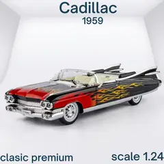 GENERICO - Coche de Colección 1959 Cadillac Big Rocketa presión, color rojo con negro con Efectos Luz y Sonido