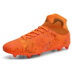 DANWEILE - Botas fútbol unisex caña alta Naranja
